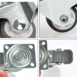 Balkongmöbler>Set med 4 svarta svängbara hjul 25MM hjul med broms, för transportmöbler KLB