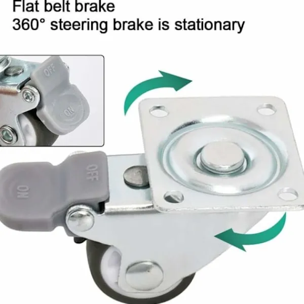 Balkongmöbler>Set med 4 svarta svängbara hjul 25MM hjul med broms, för transportmöbler KLB