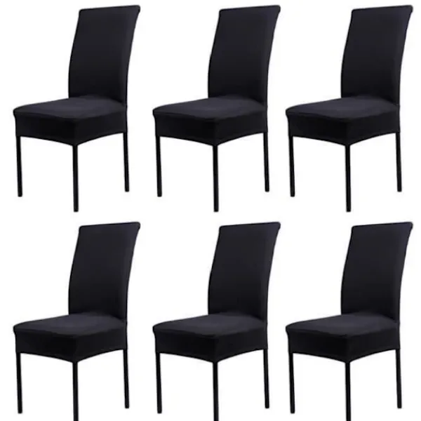 Stolar>Set med 6 Universal Stretch Stolöverdrag - Modern - Svart