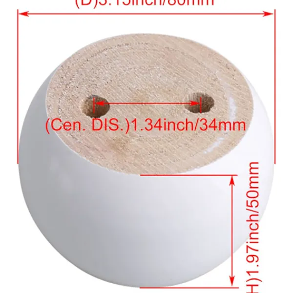 AIZHENCHEN Balkongmöbler>Set med 4 vita runda möbelben i eukalyptusträ 8 x 8 x 5 cm - XF4 -