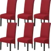 Stolar>Set med 6 XL Matstolsöverdrag, Stretchöverdrag för Stolar, Universal Tvättsbara Stora Stolsöverdrag, Lätt att Rengöra för Matrum
