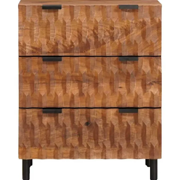 vidaXL Byråer>Sideboard 2 pcs Acacia Brun Finish 60 x 33 x 75 cm