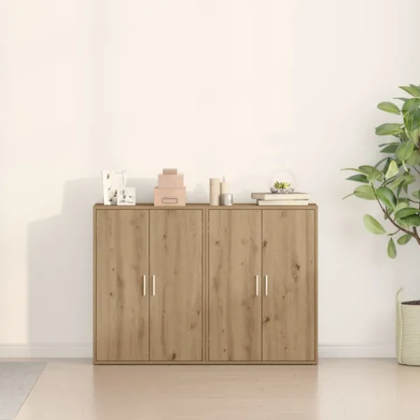 vidaXL Sideboards>Sideboard 2 pcs Artisan Ek 60 x 31 x 84 cm Konstruerat trä