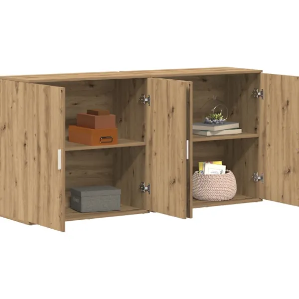 vidaXL Sideboards>Sideboard 2 pcs Artisan Ek 79 x 38 x 80 cm Konstruerat trä