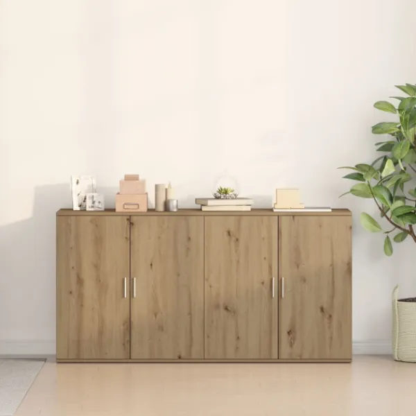 vidaXL Sideboards>Sideboard 2 pcs Artisan Ek 79 x 38 x 80 cm Konstruerat trä
