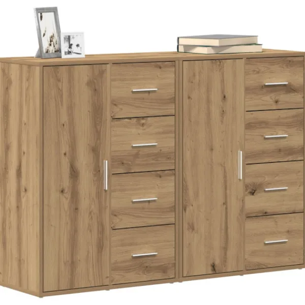 vidaXL Sideboards>Sideboard 2 pcs Artisan Ek 60 x 31 x 84 cm Konstruerat trä
