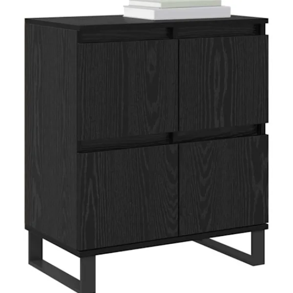 vidaXL Sideboards>Sideboard 2 pcs Svart Ek 60 x 35 x 70 cm