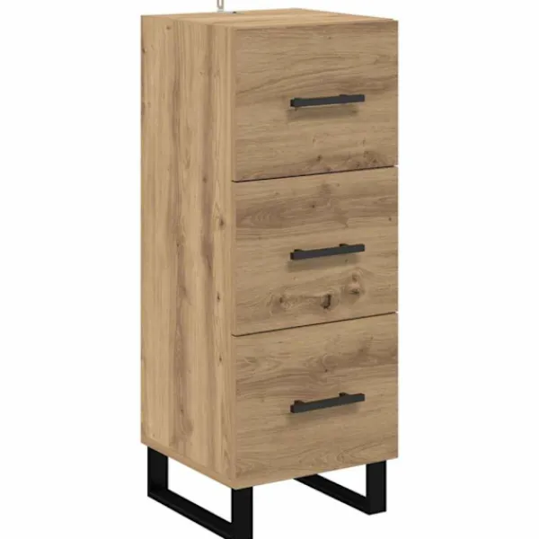 vidaXL Byråer>Sideboard Artisan Ek 34,5 x 34 x 90 cm Konstruerat trä och järn