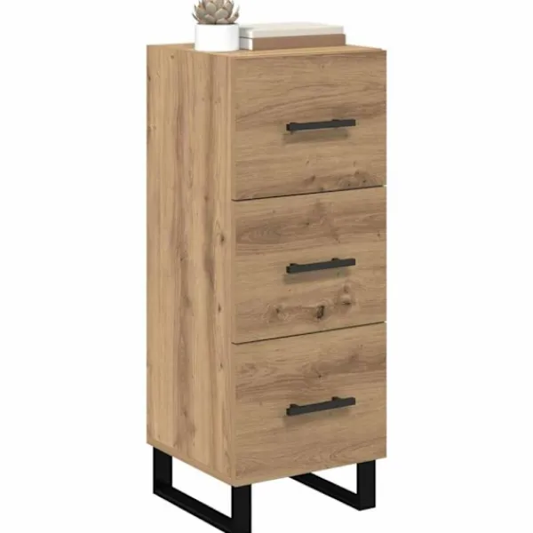 vidaXL Byråer>Sideboard Artisan Ek 34,5 x 34 x 90 cm Konstruerat trä och järn