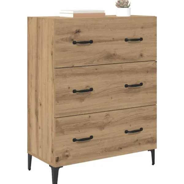 vidaXL Byråer>Sideboard Artisan Ek 69,5 x 34 x 90 cm Konstruerat trä och järn