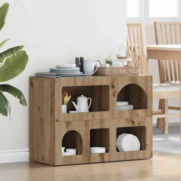 vidaXL Sideboards>Sideboard Artisan Ek 80,5 x 35 x 59 cm Konstruerat trä