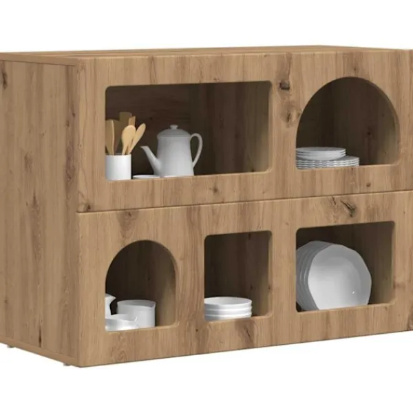 vidaXL Sideboards>Sideboard Artisan Ek 80,5 x 35 x 59 cm Konstruerat trä