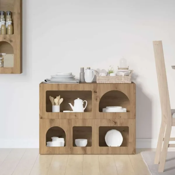 vidaXL Sideboards>Sideboard Artisan Ek 80,5 x 35 x 59 cm Konstruerat trä