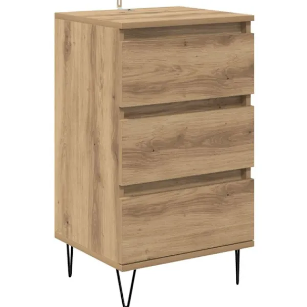 vidaXL Byråer>Sideboard Artisan Ek 40 x 35 x 70 cm Konstruerat trä och järn