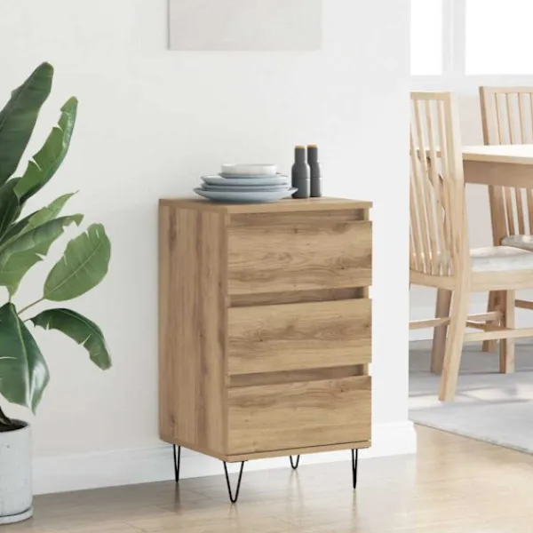 vidaXL Byråer>Sideboard Artisan Ek 40 x 35 x 70 cm Konstruerat trä och järn