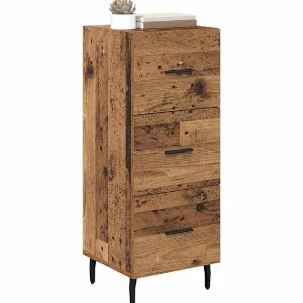 vidaXL Byråer>Sideboard Gammalt trä 34 x 34,5 x 90 cm Konstruerat trä