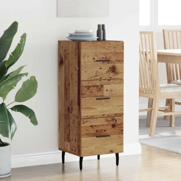 vidaXL Byråer>Sideboard Gammalt trä 34 x 34,5 x 90 cm Konstruerat trä
