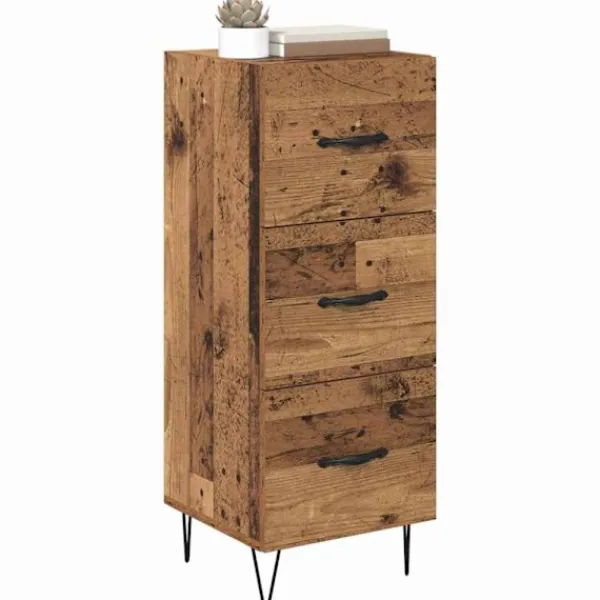 vidaXL Byråer>Sideboard Gammalt trä 34 x 34.5 x 90 cm Konstruerat trä