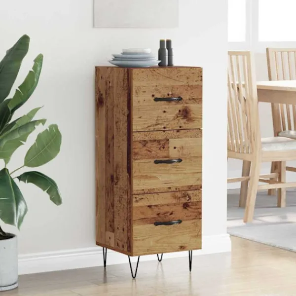 vidaXL Byråer>Sideboard Gammalt trä 34 x 34.5 x 90 cm Konstruerat trä