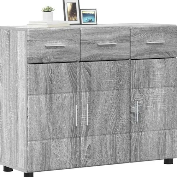 vidaXL Sideboards>Sideboard Grå Sonoma 88,5 x 30,5 x 73 cm Konstruerat trä