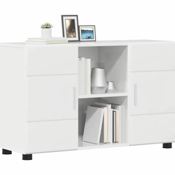 vidaXL Sideboards>Sideboard Högblanka vita 88,5 x 30,5 x 55,5 cm Konstruerat trä