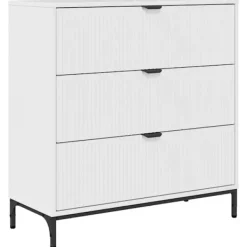vidaXL Byråer>Sideboard Högblanka vita 79,5 x 33 x 82 cm Konstruerat trä