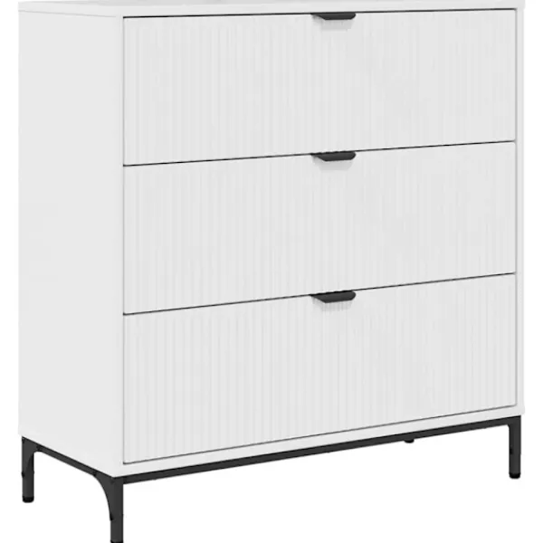 vidaXL Byråer>Sideboard Högblanka vita 79,5 x 33 x 82 cm Konstruerat trä