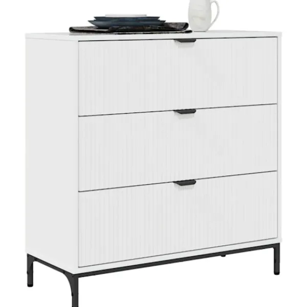 vidaXL Byråer>Sideboard Högblanka vita 79,5 x 33 x 82 cm Konstruerat trä