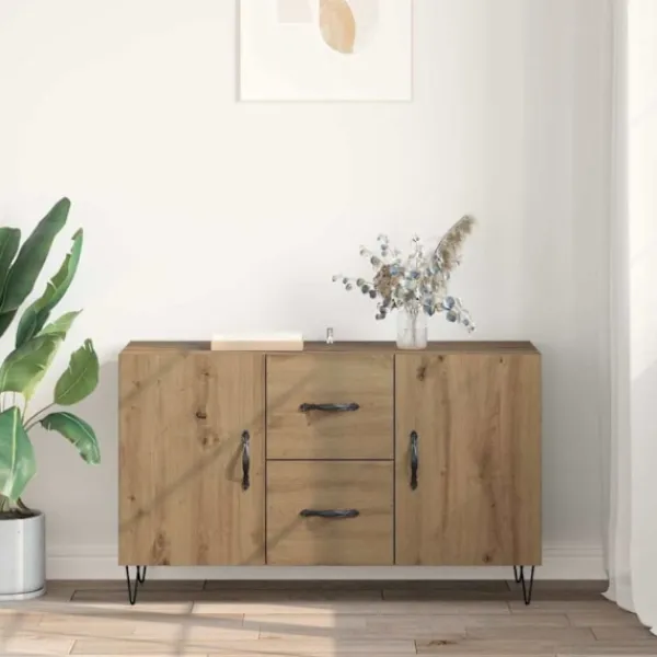 vidaXL Sideboards>Sideboard med låda Artisan Ek 100 x 36 x 60 cm Konstruerat trä