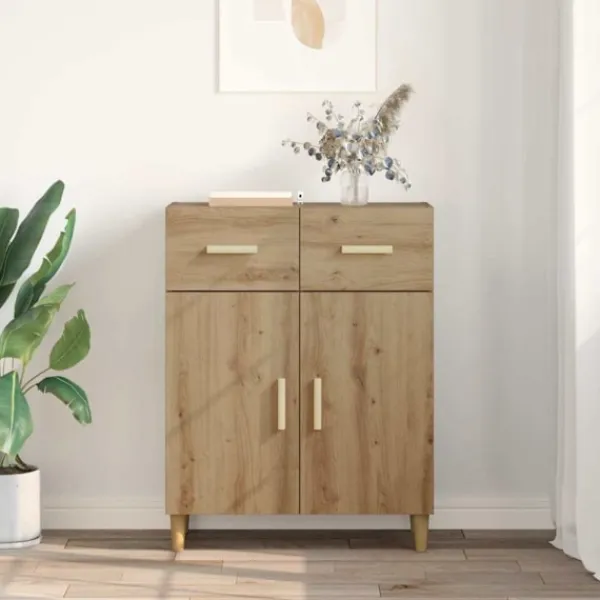 vidaXL Sideboards>Sideboard med låda artisan ek 34 x 69.5 x 89 cm Konstruerat trä