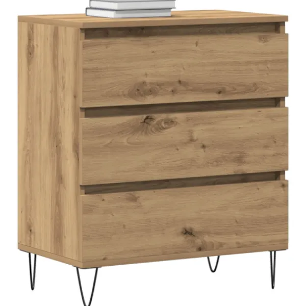 vidaXL Byråer>Sideboard med låda Artisan Ek 60 x 35 x 70 cm Konstruerat trä