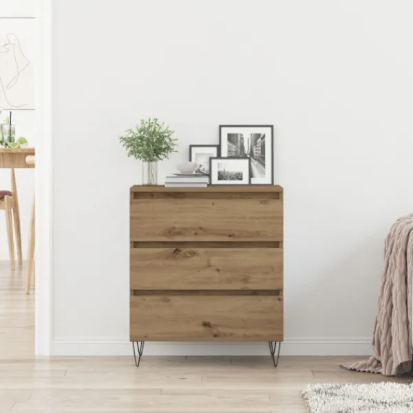 vidaXL Byråer>Sideboard med låda Artisan Ek 60 x 35 x 70 cm Konstruerat trä