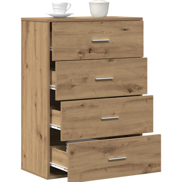 vidaXL Byråer>Sideboard med låda Artisan Ek 60 x 31 x 84 cm Konstruerat trä