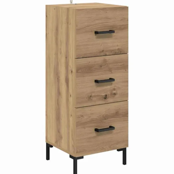 vidaXL Sideboards>Sideboard med låda Artisan Ek 34,5 x 34 x 90 cm Konstruerat trä