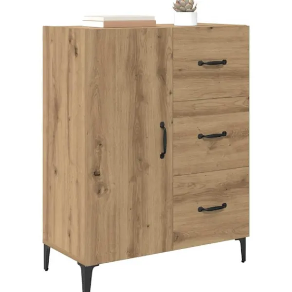 vidaXL Sideboards>Sideboard med låda Artisan Ek 69,5 x 34 x 90 cm Konstruerat trä