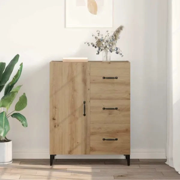vidaXL Sideboards>Sideboard med låda Artisan Ek 69,5 x 34 x 90 cm Konstruerat trä