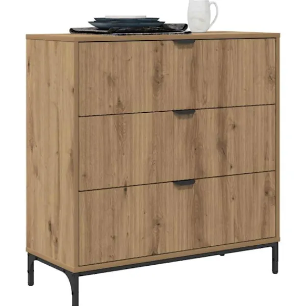 vidaXL Byråer>Sideboard med låda Artisan Ek 79,5 x 33 x 82 cm Konstruerat trä