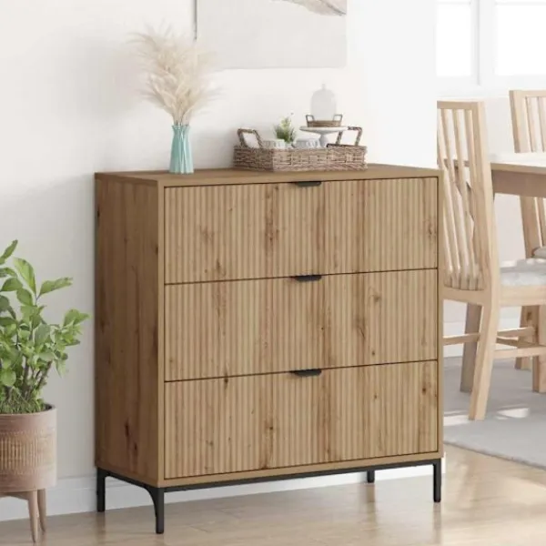 vidaXL Byråer>Sideboard med låda Artisan Ek 79,5 x 33 x 82 cm Konstruerat trä