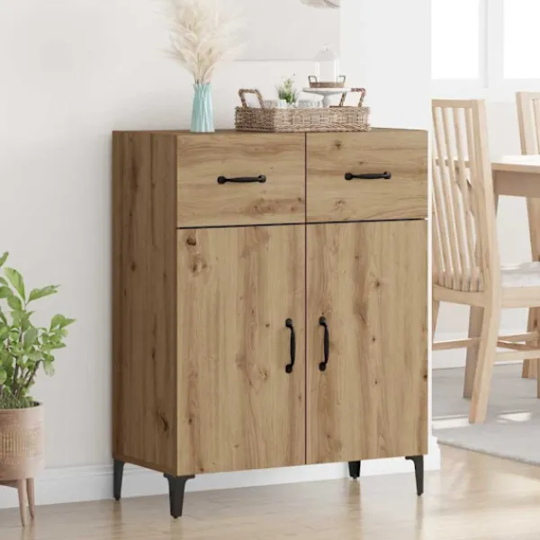vidaXL Sideboards>Sideboard med låda Artisan Ek 69,5 x 34 x 90 cm Konstruerat trä