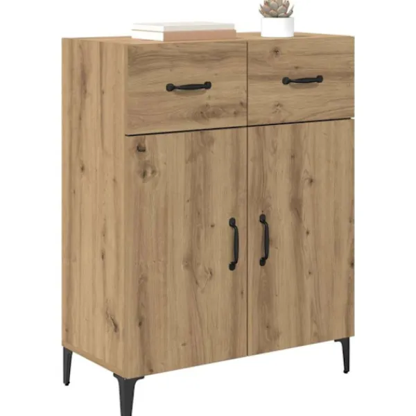 vidaXL Sideboards>Sideboard med låda Artisan Ek 69,5 x 34 x 90 cm Konstruerat trä