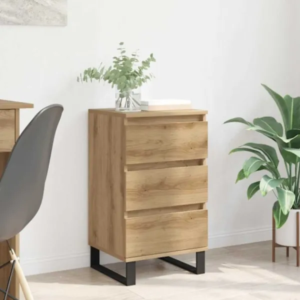 vidaXL Byråer>Sideboard med låda artisan ek Konstruerat trä