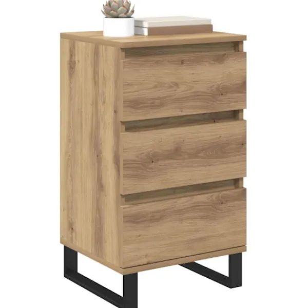 vidaXL Byråer>Sideboard med låda artisan ek Konstruerat trä