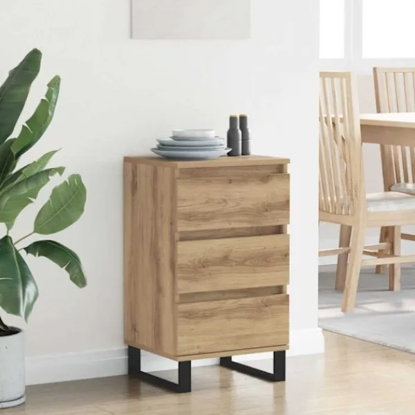 vidaXL Byråer>Sideboard med låda artisan ek Konstruerat trä