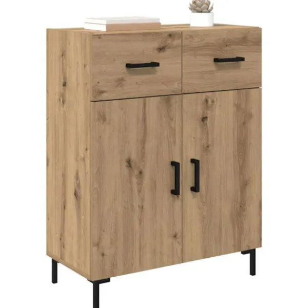 vidaXL Sideboards>Sideboard med låda Artisan Ek 69,5 x 34 x 90 cm Konstruerat trä