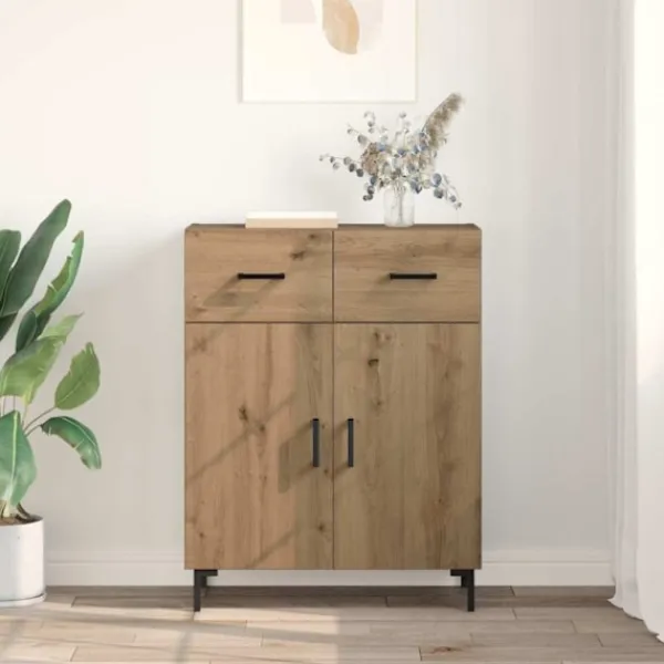 vidaXL Sideboards>Sideboard med låda Artisan Ek 69,5 x 34 x 90 cm Konstruerat trä