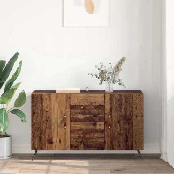 vidaXL Sideboards>Sideboard med låda Gammalt trä 100 x 36 x 60 cm Konstruerat trä