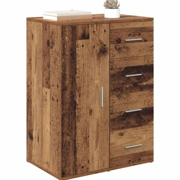 vidaXL Skåp>Sideboard med låda Gammalt trä 59 x 39 x 80 cm Konstruerat trä