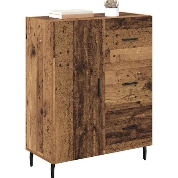 vidaXL Sideboards>Sideboard med låda Gammalt trä 69,5 x 34 x 90 cm