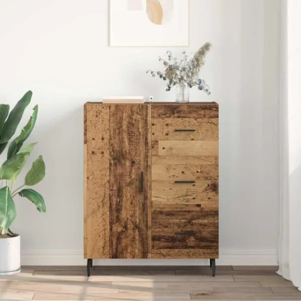vidaXL Sideboards>Sideboard med låda Gammalt trä 69,5 x 34 x 90 cm