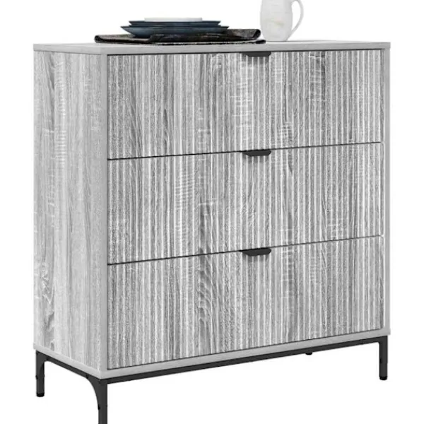 vidaXL Byråer>Sideboard med låda Grå Sonoma 79,5 x 33 x 82 cm Konstruerat trä